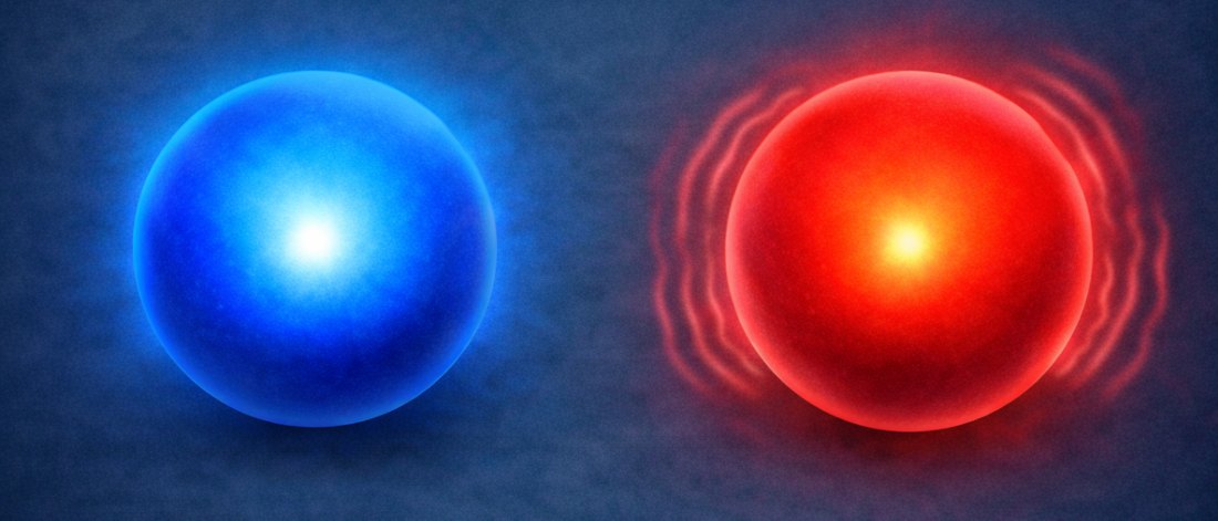 A Magno, azul no início e vermelha quando o magnetismo aumenta